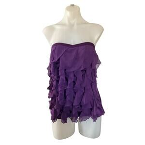 XOXO Purple Frilly Strapless Party Top: Size S